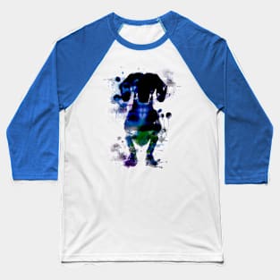 Dachshund Wiener Dog Minimal Stencil Art Baseball T-Shirt